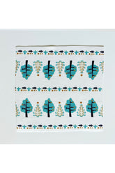 Yeşil Ağaç Desenli Fincan Uyumlu Kumaş Kokteyl Peçetesi Yıkanabilir Lazer Kesimli